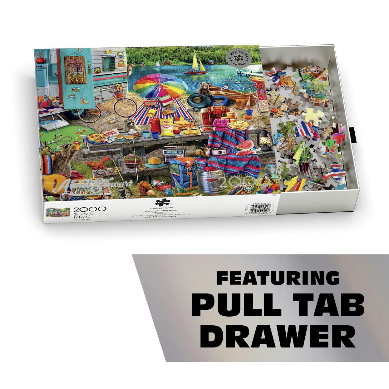 Buffalo Games - Aimee Stewart Family Campsite 2000 Piece Jigsaw Puzzle, Colorful Camping Artwork, Cozy Outdoor Scene - Image 4