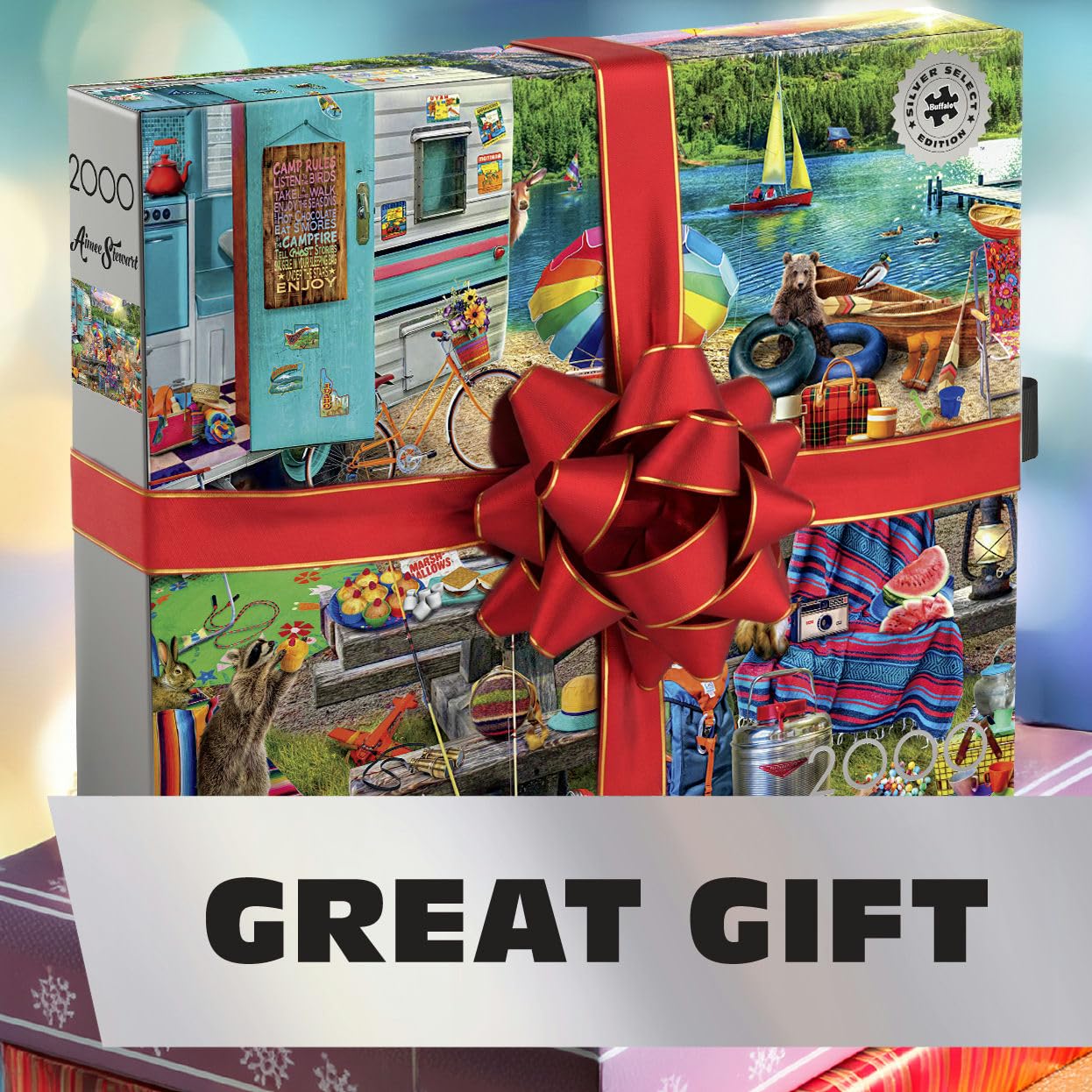 Buffalo Games - Aimee Stewart Family Campsite 2000 Piece Jigsaw Puzzle, Colorful Camping Artwork, Cozy Outdoor Scene - Image 7