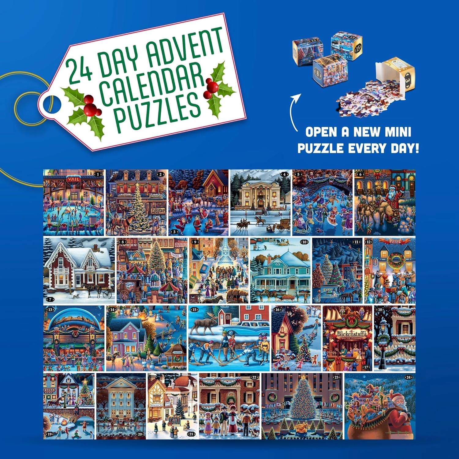 Buffalo Games - Dowdle - 24 Days of Christmas Advent Calendar Puzzles – 24 Mini Puzzles to UNbox - 1,000 Total Pieces - Image 3