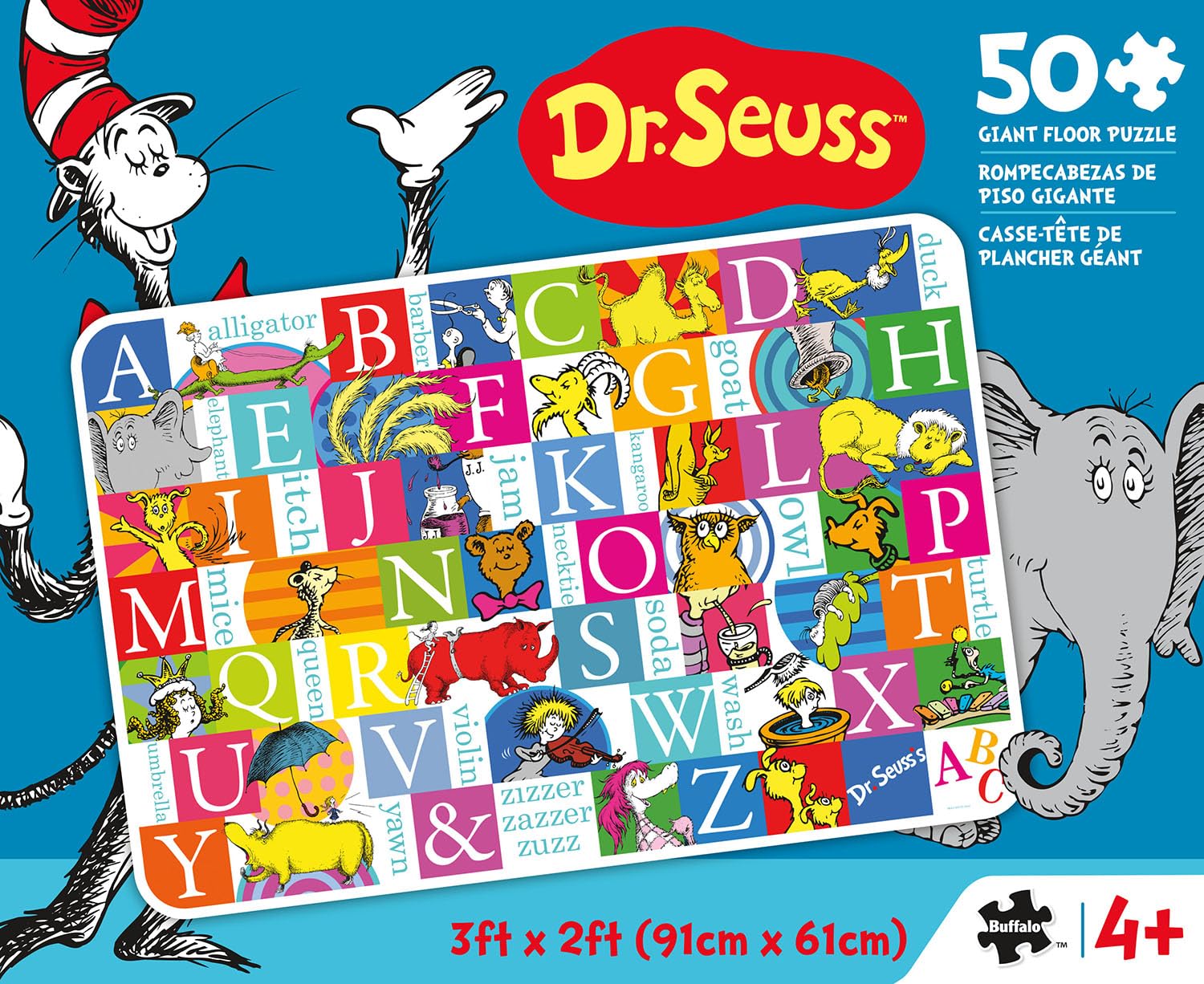 Buffalo Games Dr. Seuss Alphabet 50 PC Floor Puzzle - Family Fun Extra Large Jigsaw - Finished Size is 3' x 2' - Image 3