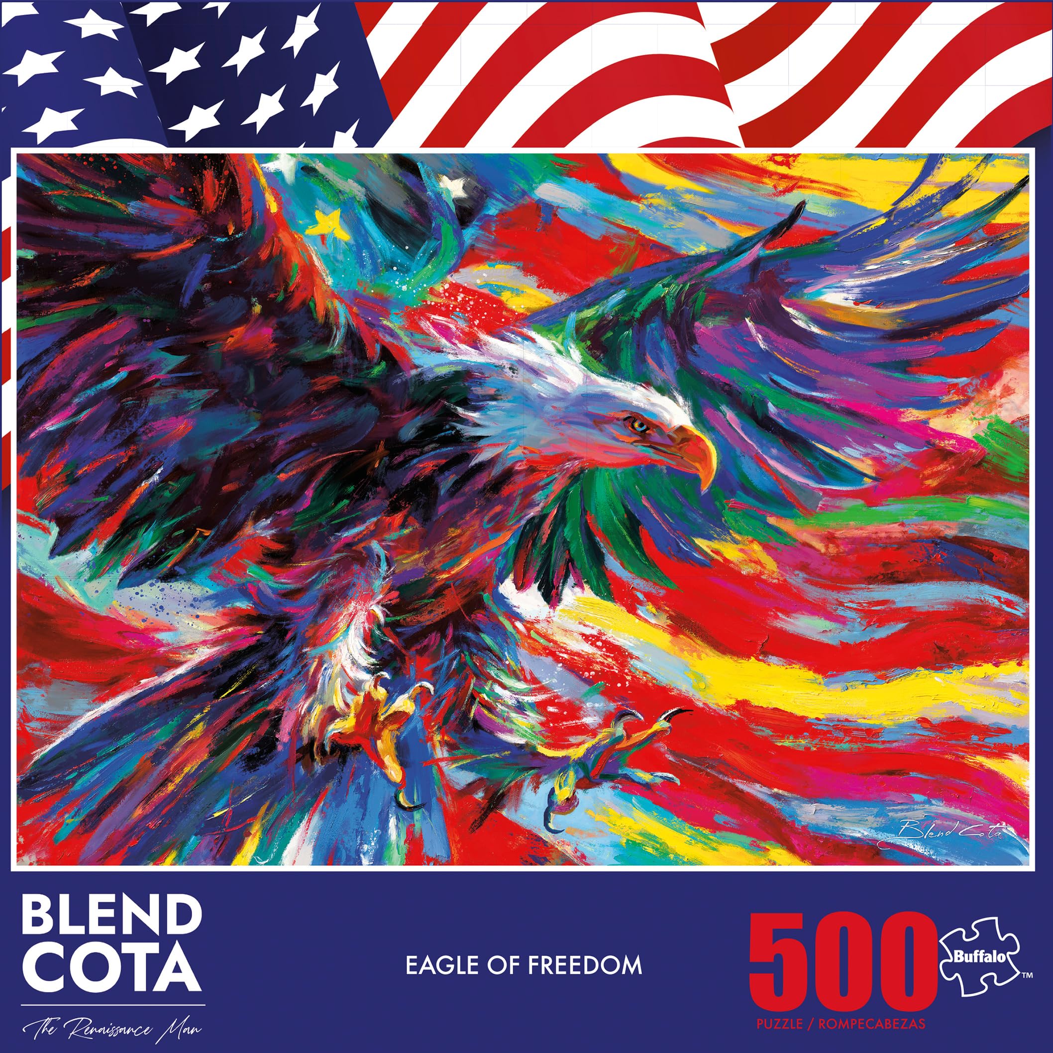 Buffalo Games – Eagle of Freedom - 500 Piece Jigsaw Puzzle Colorful Puzzle for Adults – Precision-Cut Pieces, Beautiful Artwork, and Hours of Relaxing Fun - Image 3