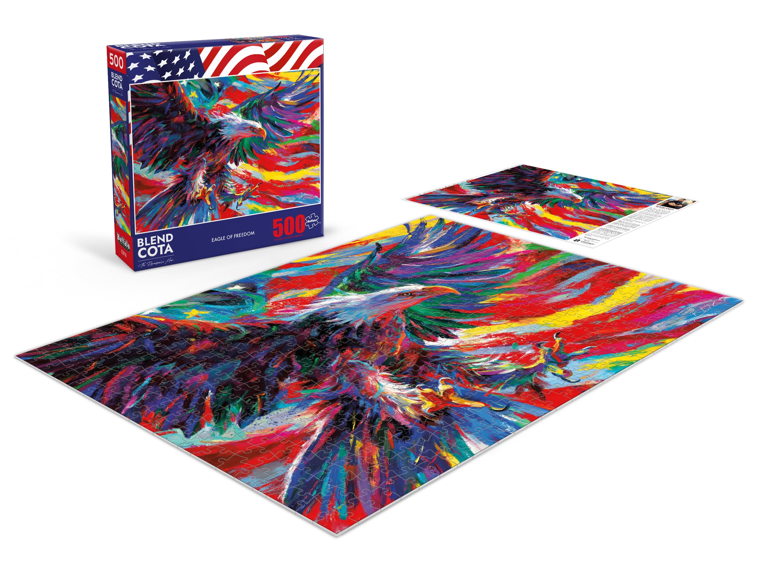 Buffalo Games – Eagle of Freedom - 500 Piece Jigsaw Puzzle Colorful Puzzle for Adults – Precision-Cut Pieces, Beautiful Artwork, and Hours of Relaxing Fun - Image 4