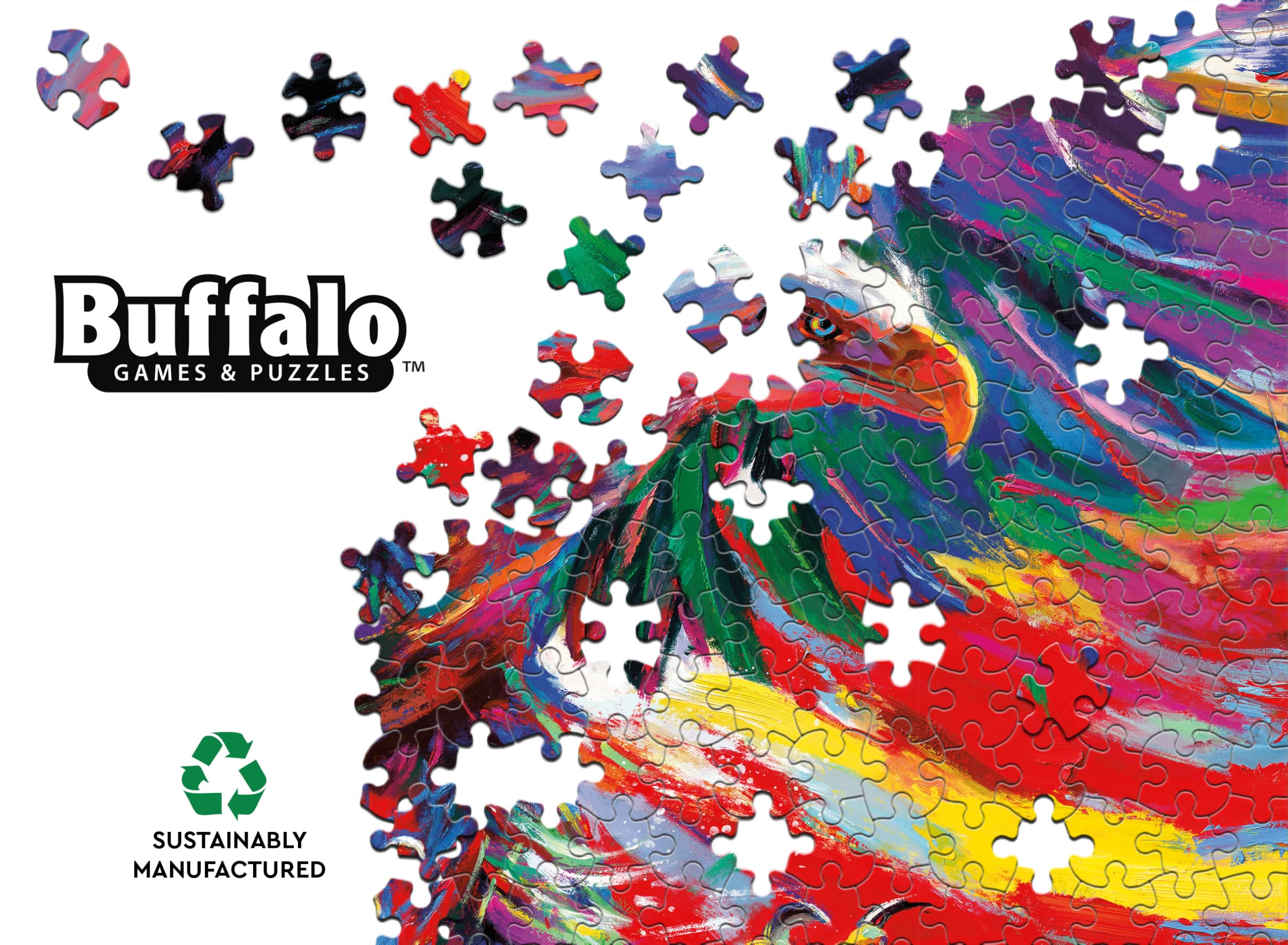 Buffalo Games – Eagle of Freedom - 500 Piece Jigsaw Puzzle Colorful Puzzle for Adults – Precision-Cut Pieces, Beautiful Artwork, and Hours of Relaxing Fun - Image 6