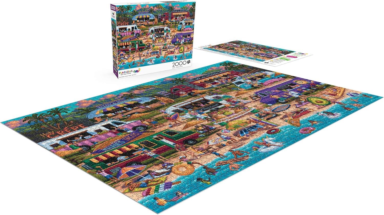 Buffalo Games - Heritage Artworks - Hawaiian Food Truck Festival - 2000 Piece Jigsaw Puzzle for Adults -Challenging Puzzle Perfect for Game Nights - Finished Size is 38.50 x 26.50 - Image 4