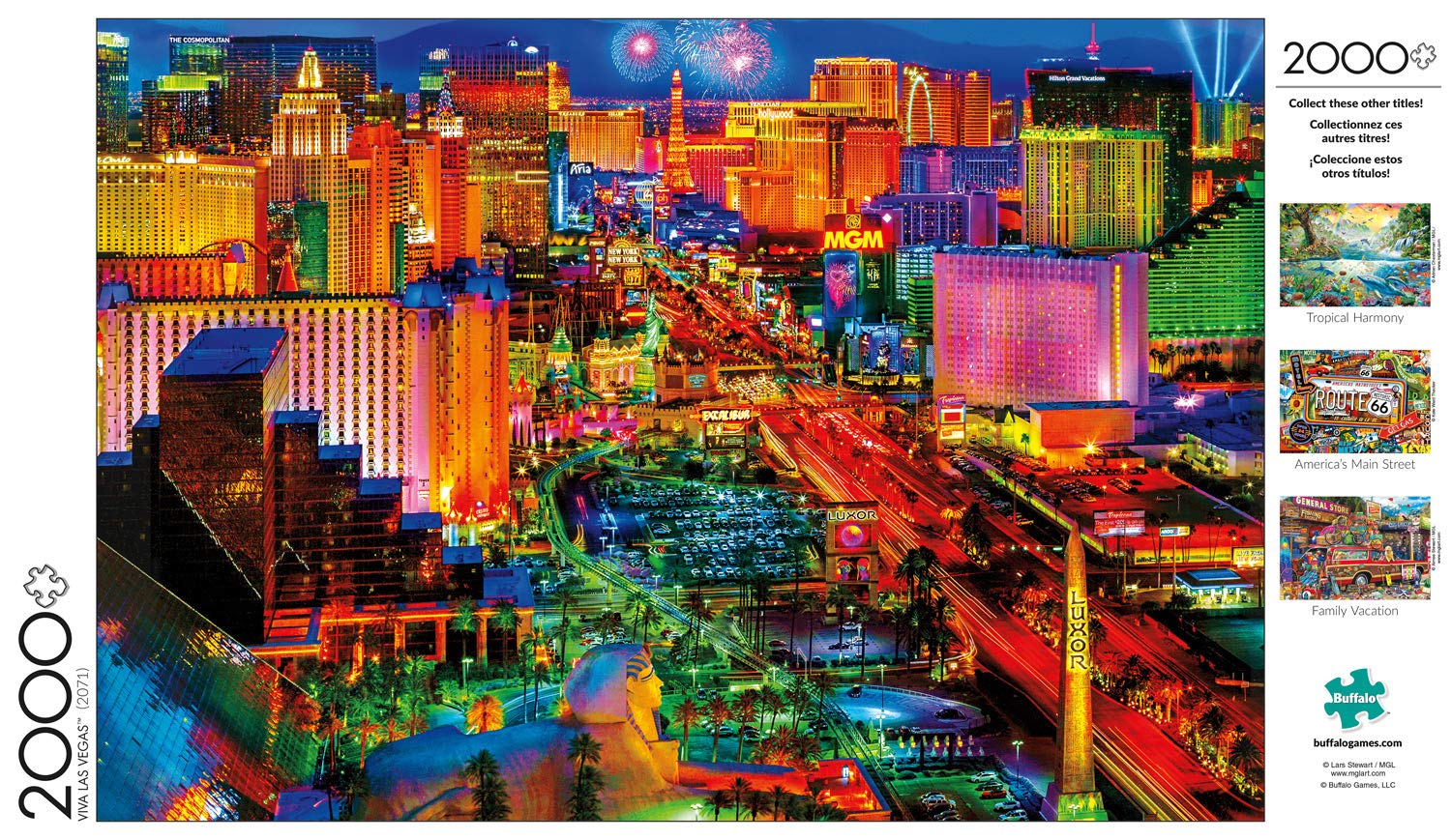 Buffalo Games - Lars Stewart - Viva Las Vegas - 2000 Piece Jigsaw Puzzle For Adults -Challenging Puzzle Perfect for Game Nights - Finished Size is 38.50 x 26.50 - Image 3