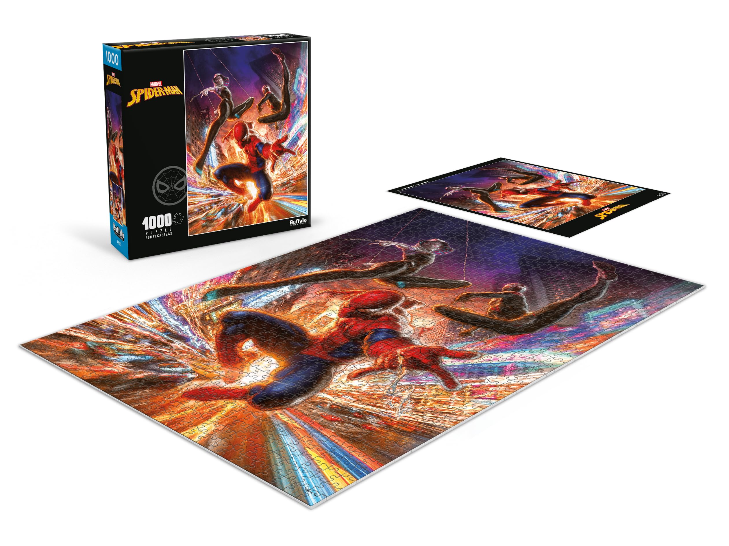 Buffalo Games Marvel Spider-Man Webslinging Into The Night 1000 Piece Jigsaw Puzzle for Adults – Action-Packed Marvel Jigsaw Puzzle Made in The USA – Precision-Cut Pieces, Beautiful Artwork - Image 4