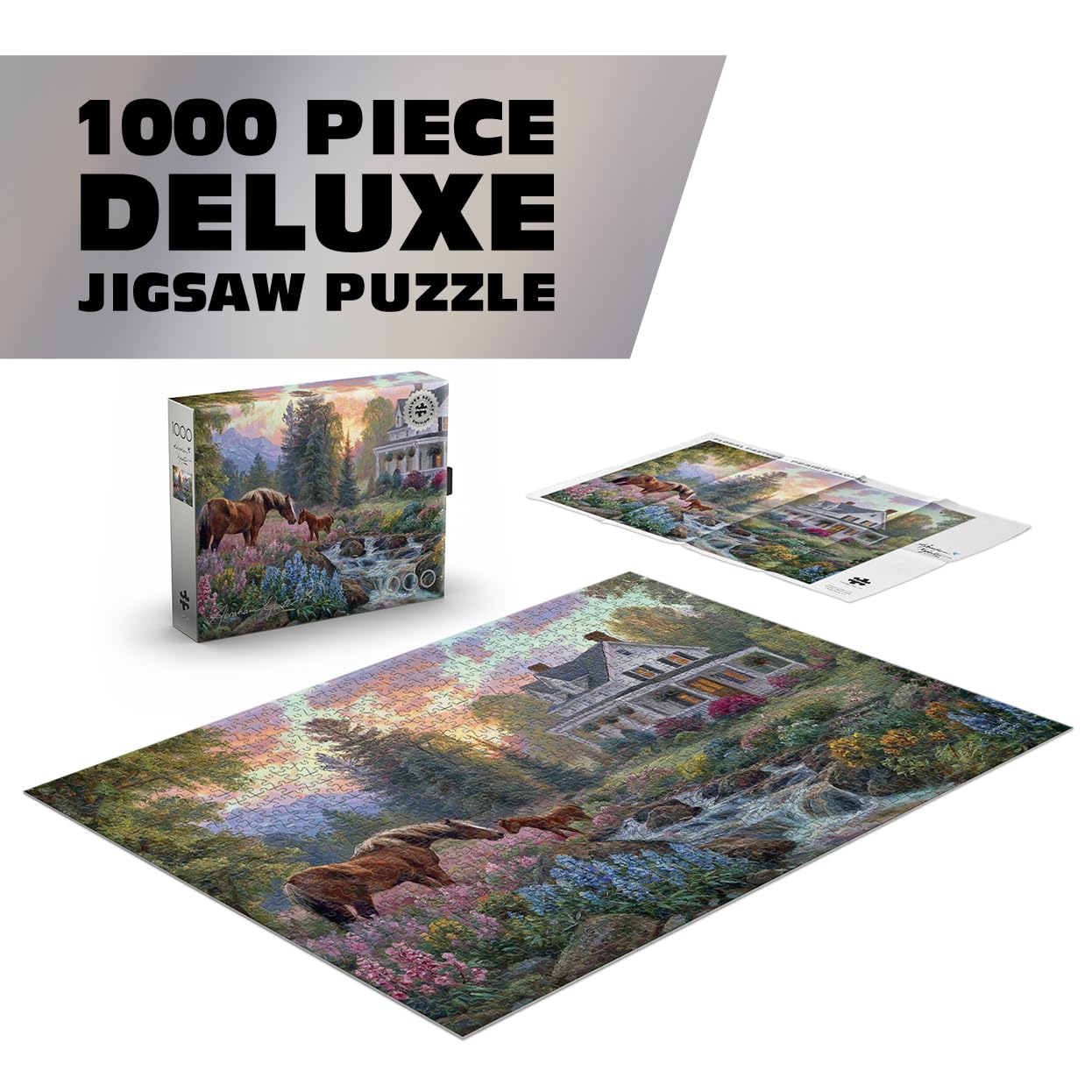 Buffalo Games - Silver Select - Abraham Hunter - Floral Pasture - 1000 Piece Jigsaw Puzzle for Adults -Challenging Puzzle Perfect for Game Nights - Precision-Cut Pieces - Image 3