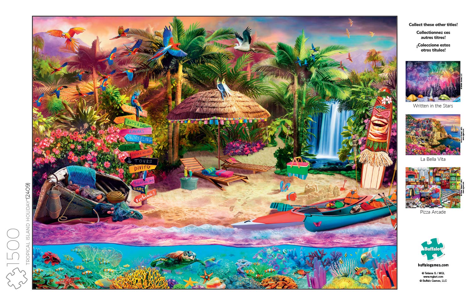 Buffalo Games - Tropical Island Holiday - 1500 Piece Jigsaw Puzzle for Adults Challenging Puzzle Perfect for Game Nights - 1500 Piece Finished Size is 31.50 x 23.50 - Image 5