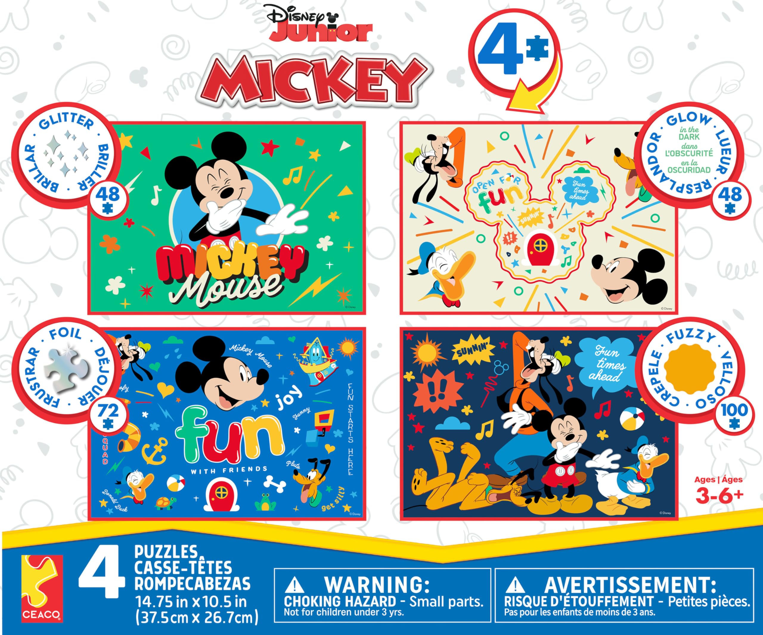 Ceaco - 4 in 1 Kids Disney Classic Kids Multipack Jigsaw Puzzle - Disney - Engaging Puzzles Perfect for Game Nights - Finished Size Varies - Image 6