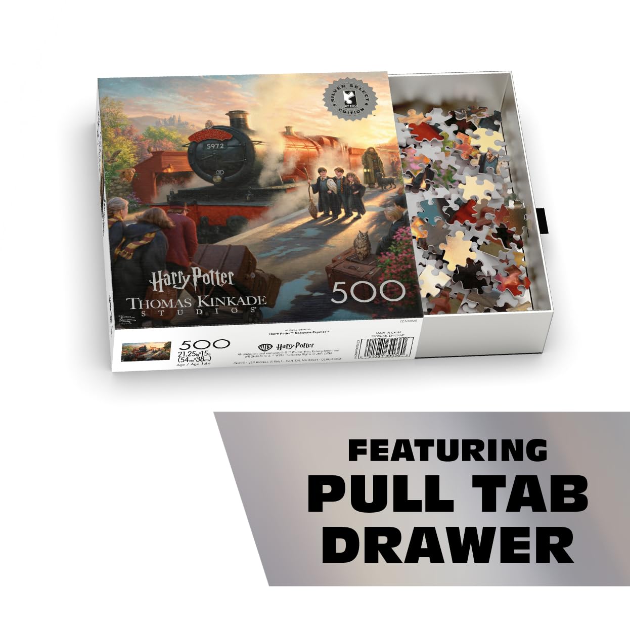 Ceaco - 500 Piece Silver Select Thomas Kinkade Hogwarts Express Jigsaw Puzzle Challenging and Colorful Puzzle for Adults – Precision-Cut Pieces, Beautiful Artwork, and Hours of Relaxing Fun - Image 4