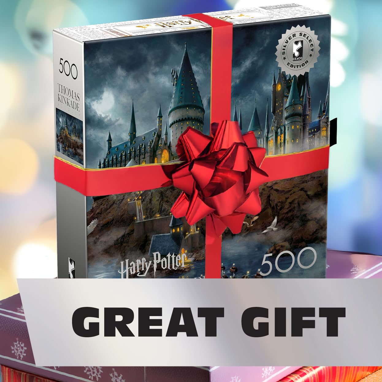 Ceaco 500 Piece Thomas Kinkade Hogwarts Castle Puzzle for Adults, Silver Select - 500 Piece Jigsaw Puzzle - Challenging and Colorful Puzzle for Adults – Precision-Cut Pieces, Beautiful Artwork - Image 6