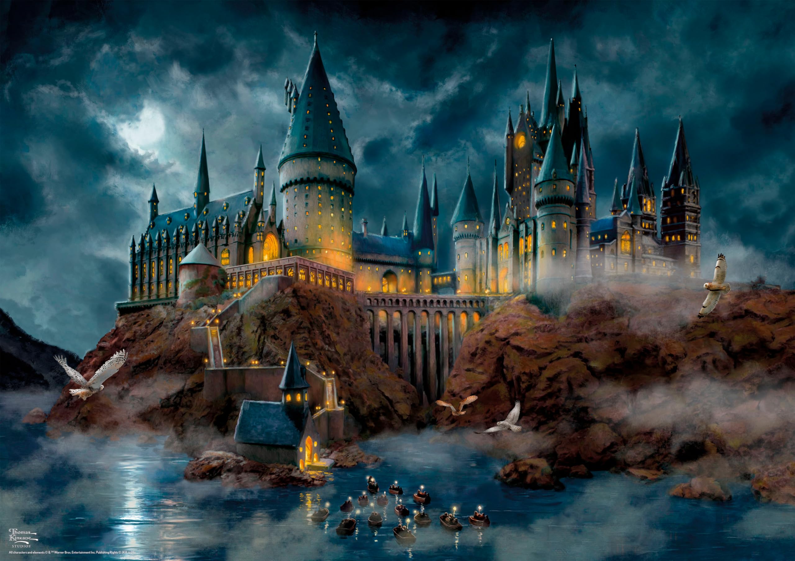 Ceaco 500 Piece Thomas Kinkade Hogwarts Castle Puzzle for Adults, Silver Select - 500 Piece Jigsaw Puzzle - Challenging and Colorful Puzzle for Adults – Precision-Cut Pieces, Beautiful Artwork - Image 7