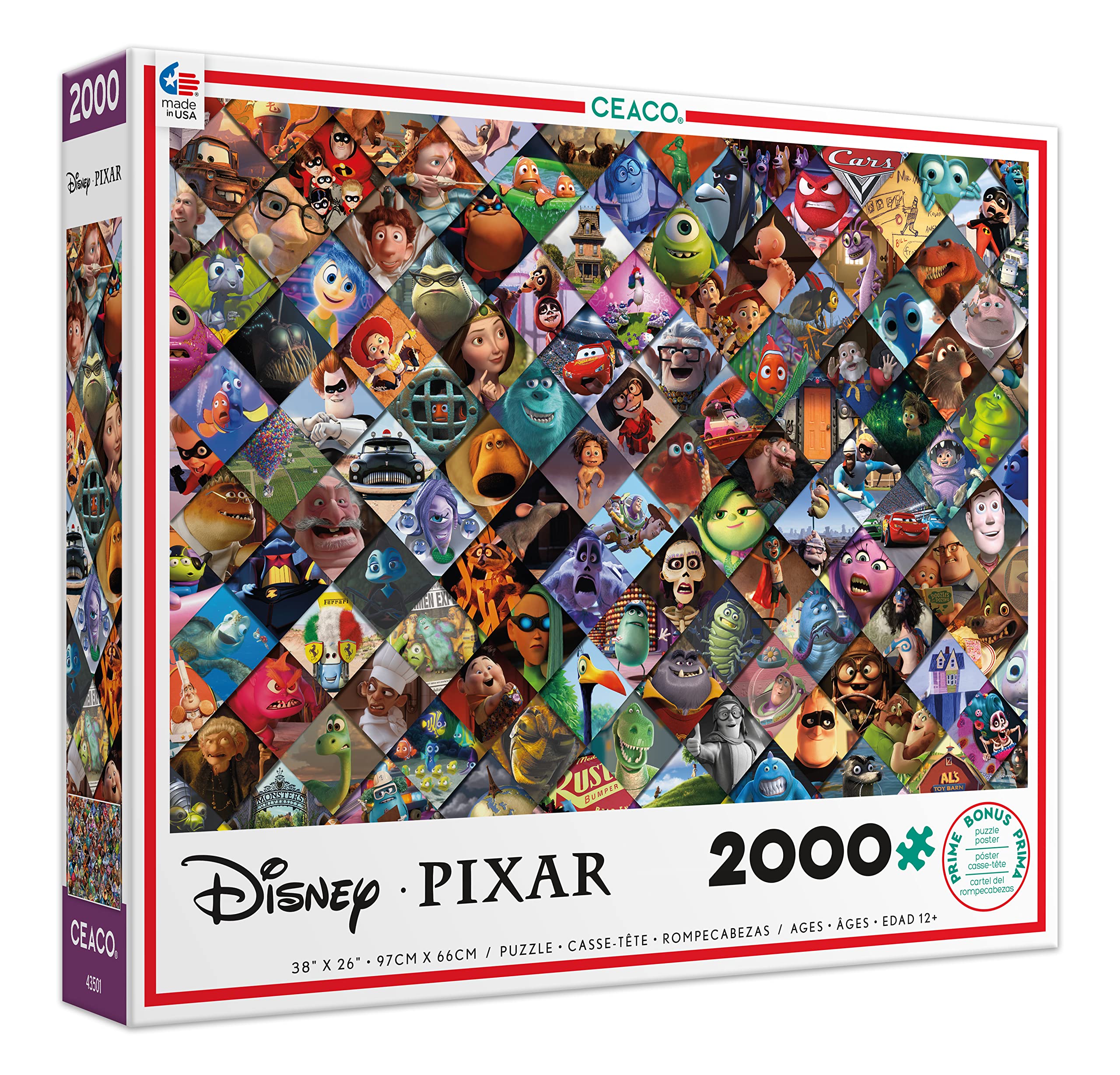 Ceaco - Disney/Pixar Clips - 2000 Piece Jigsaw Puzzle , 5" - Image 3