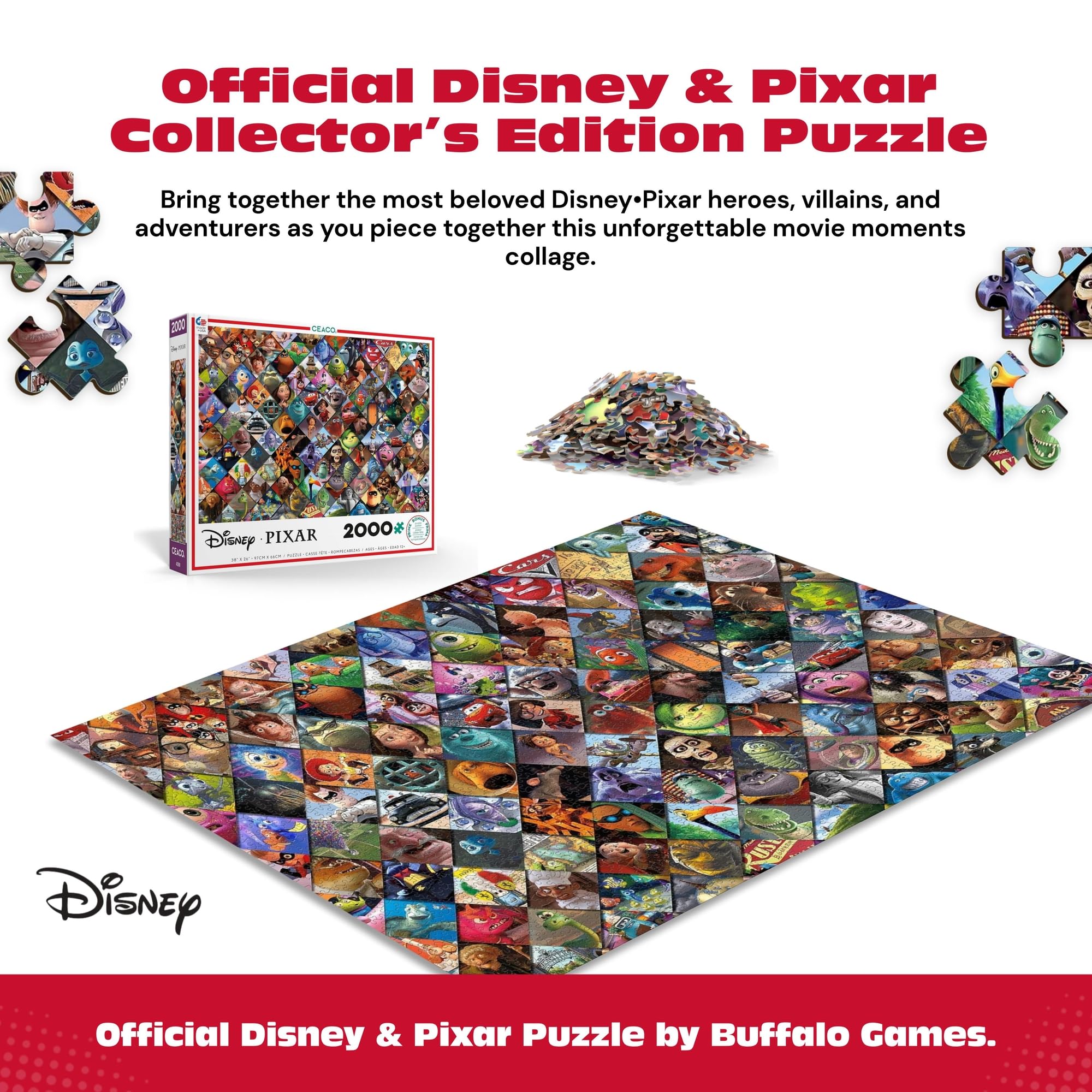 Ceaco - Disney/Pixar Clips - 2000 Piece Jigsaw Puzzle , 5" - Image 5