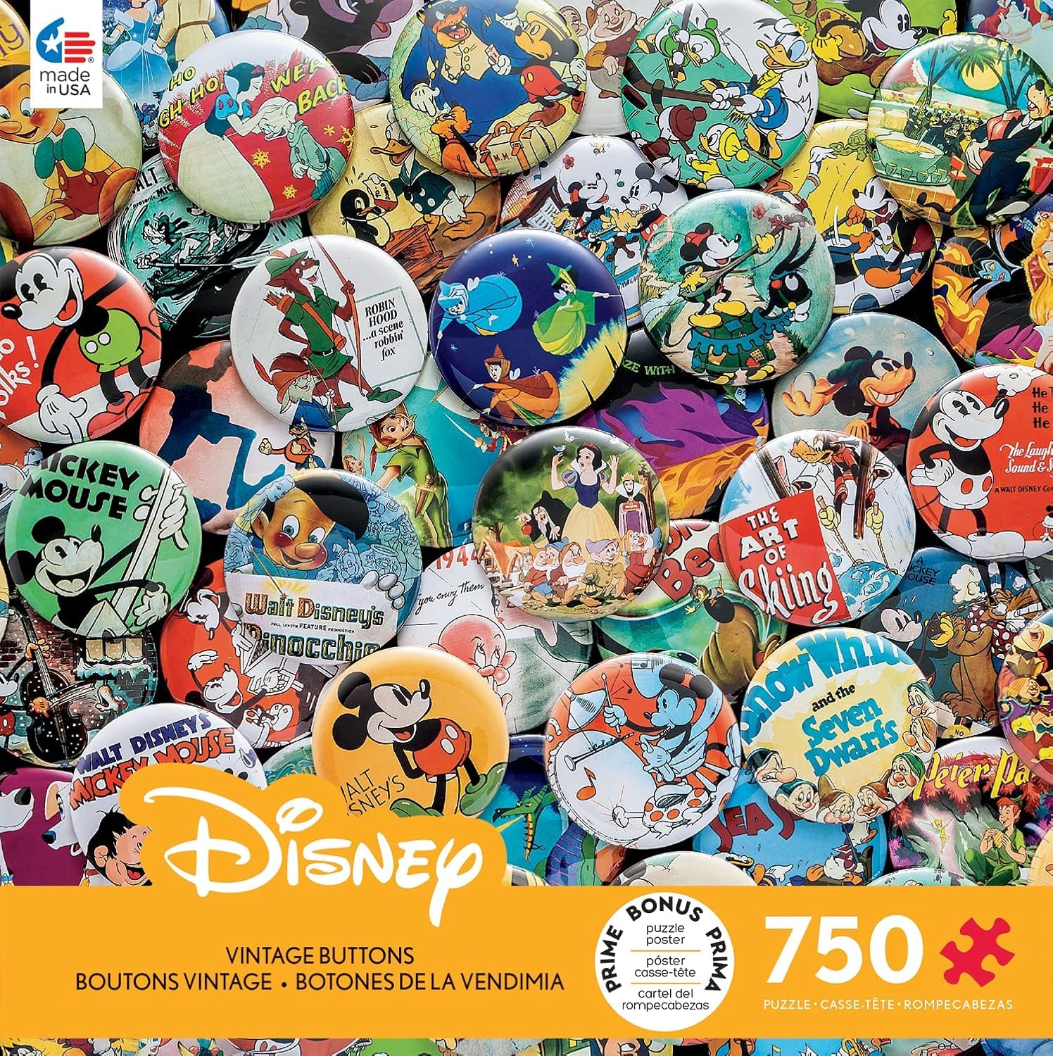 Ceaco - Disney - Vintage Buttons - 750 Piece Jigsaw Puzzle - Image 4