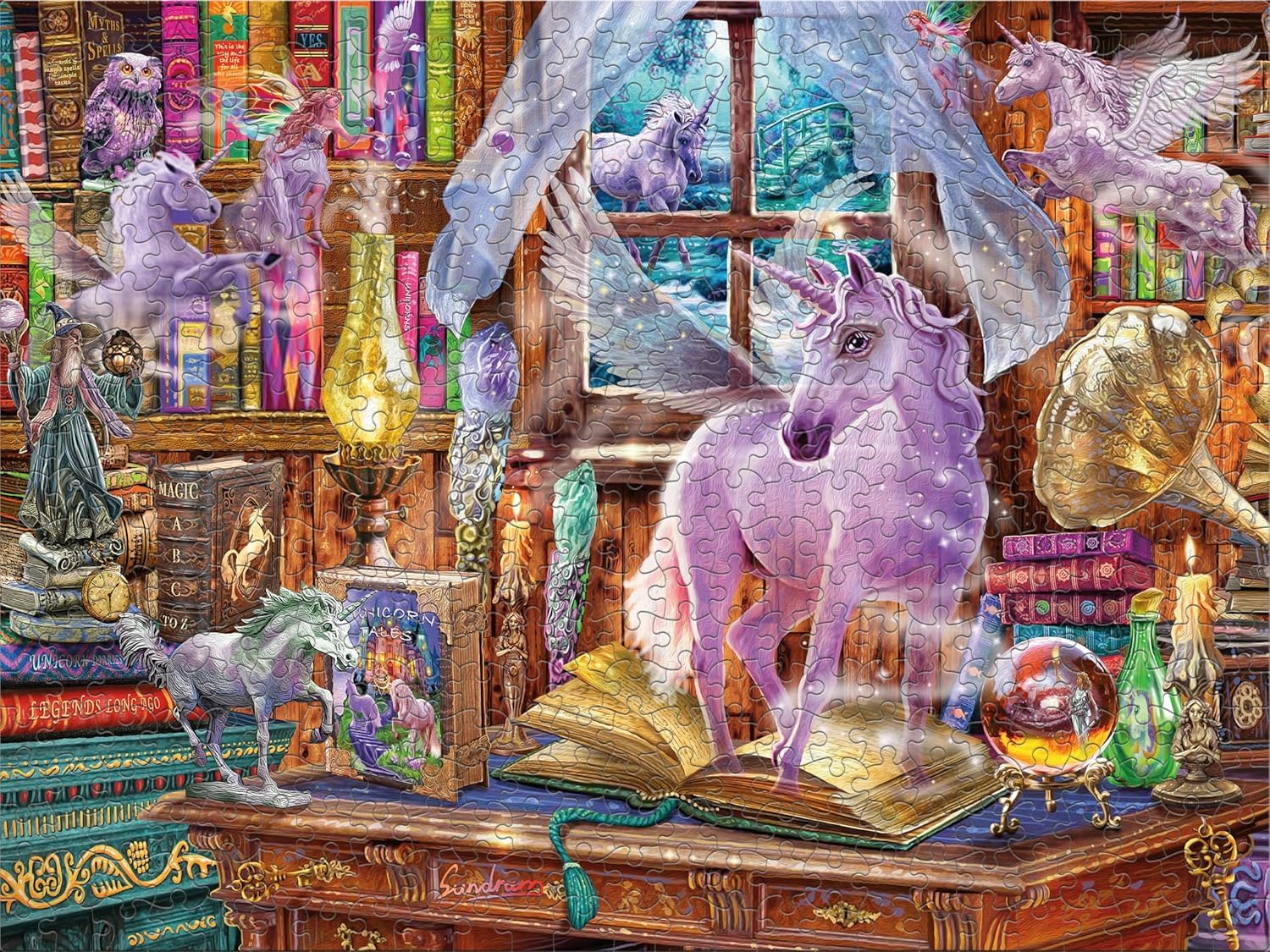 Ceaco - Glow in The Dark - Unicorn Tails - 750 Piece Jigsaw Puzzle - Image 5