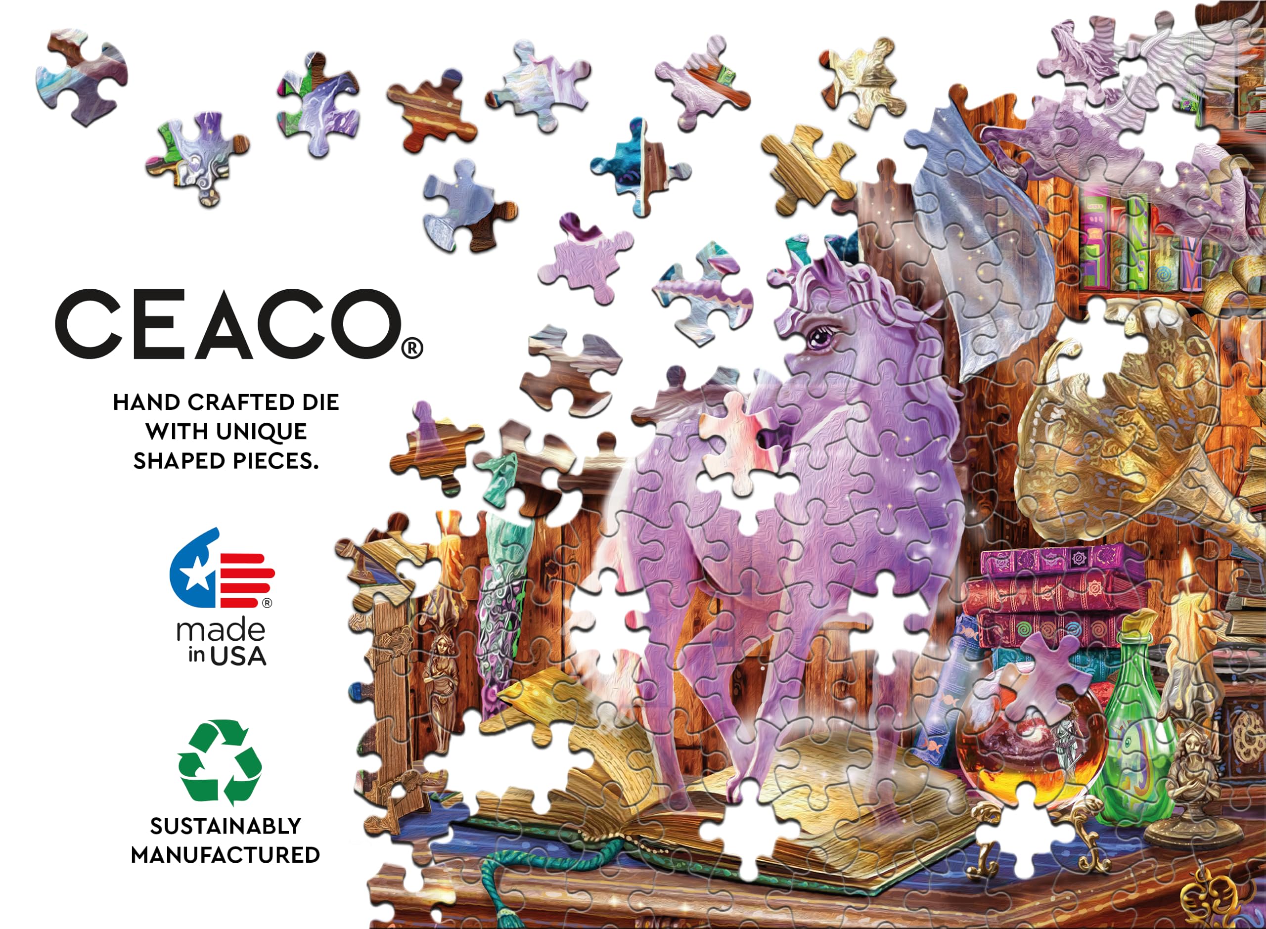 Ceaco - Glow in The Dark - Unicorn Tails - 750 Piece Jigsaw Puzzle - Image 6