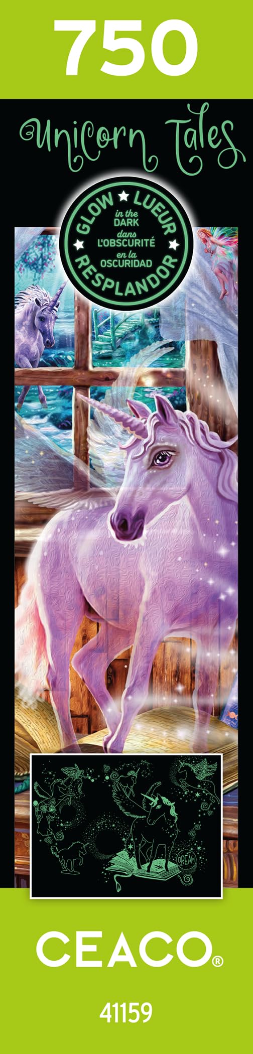 Ceaco - Glow in The Dark - Unicorn Tails - 750 Piece Jigsaw Puzzle - Image 8