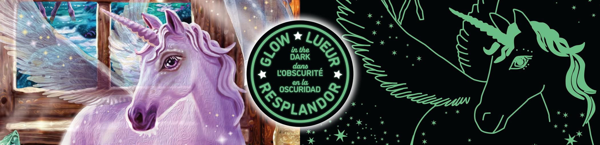 Ceaco - Glow in The Dark - Unicorn Tails - 750 Piece Jigsaw Puzzle - Image 9