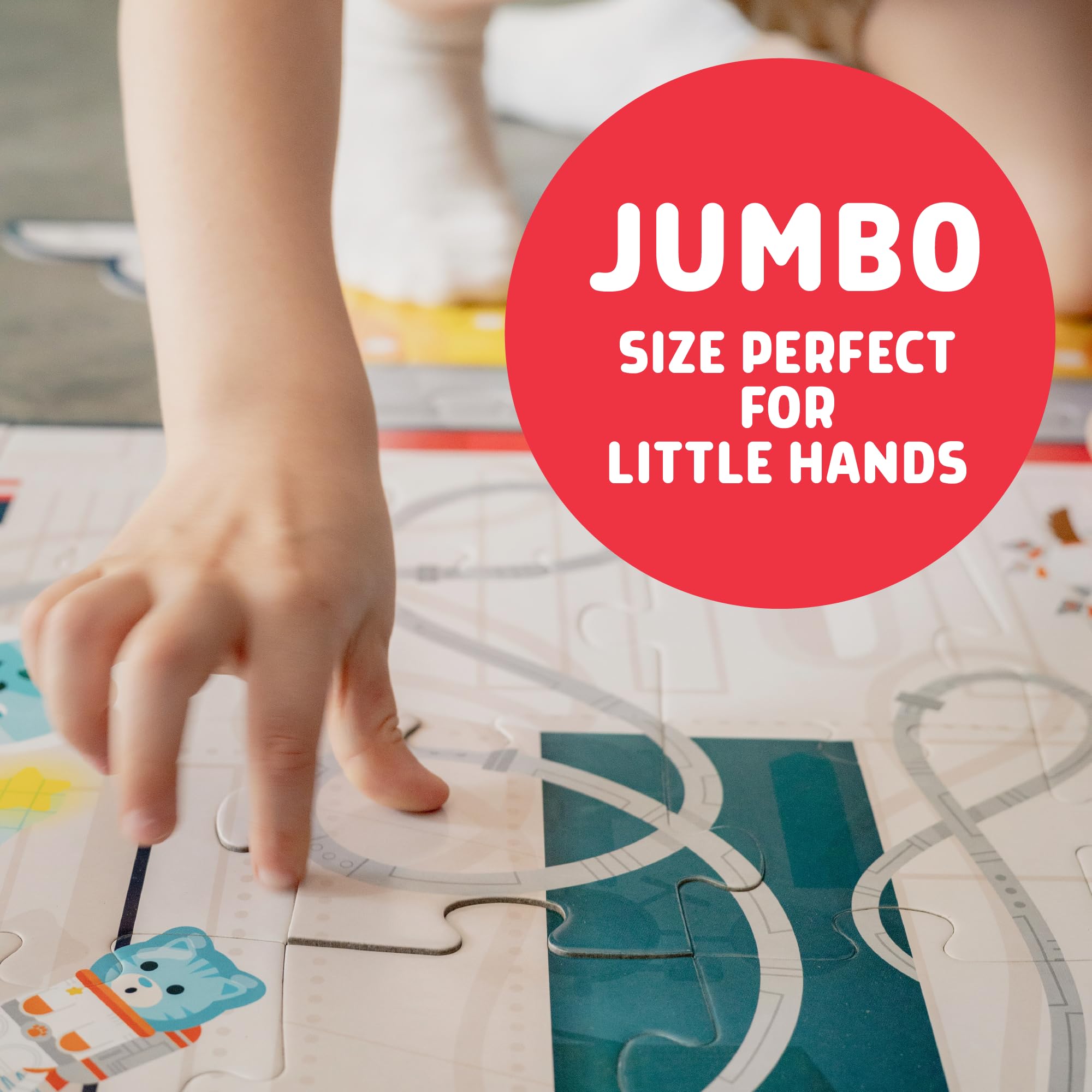 Chuckle & Roar Dinosaur Glow Floor Puzzle 50 Piece Kids Puzzle - Giant 2 x 3 Foot Glow in The Dark Preschool Puzzle - Large Pieces for Ages 4+ - Educational Dinosaur Puzzle for Screen Free Time - Image 3