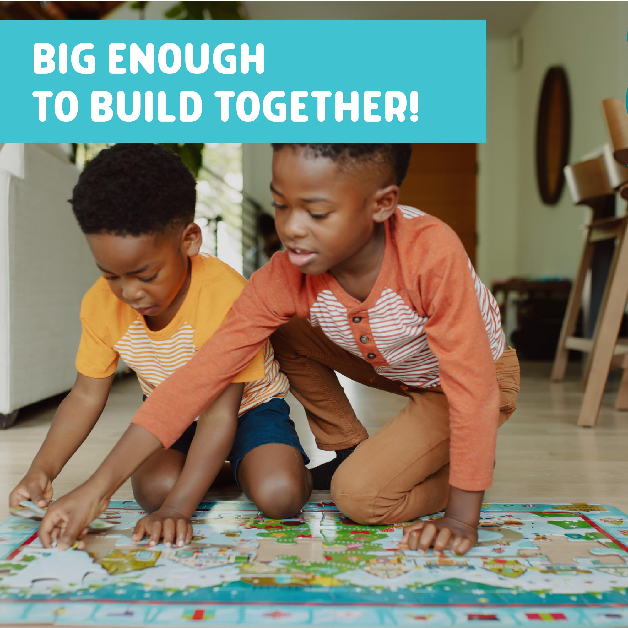 Chuckle & Roar Preschool Puzzles - Large Kids Floor Puzzle - Christmas Village Seek & Find - 50 Piece Giant 3ft x 2ft Ages 4+ - Image 5