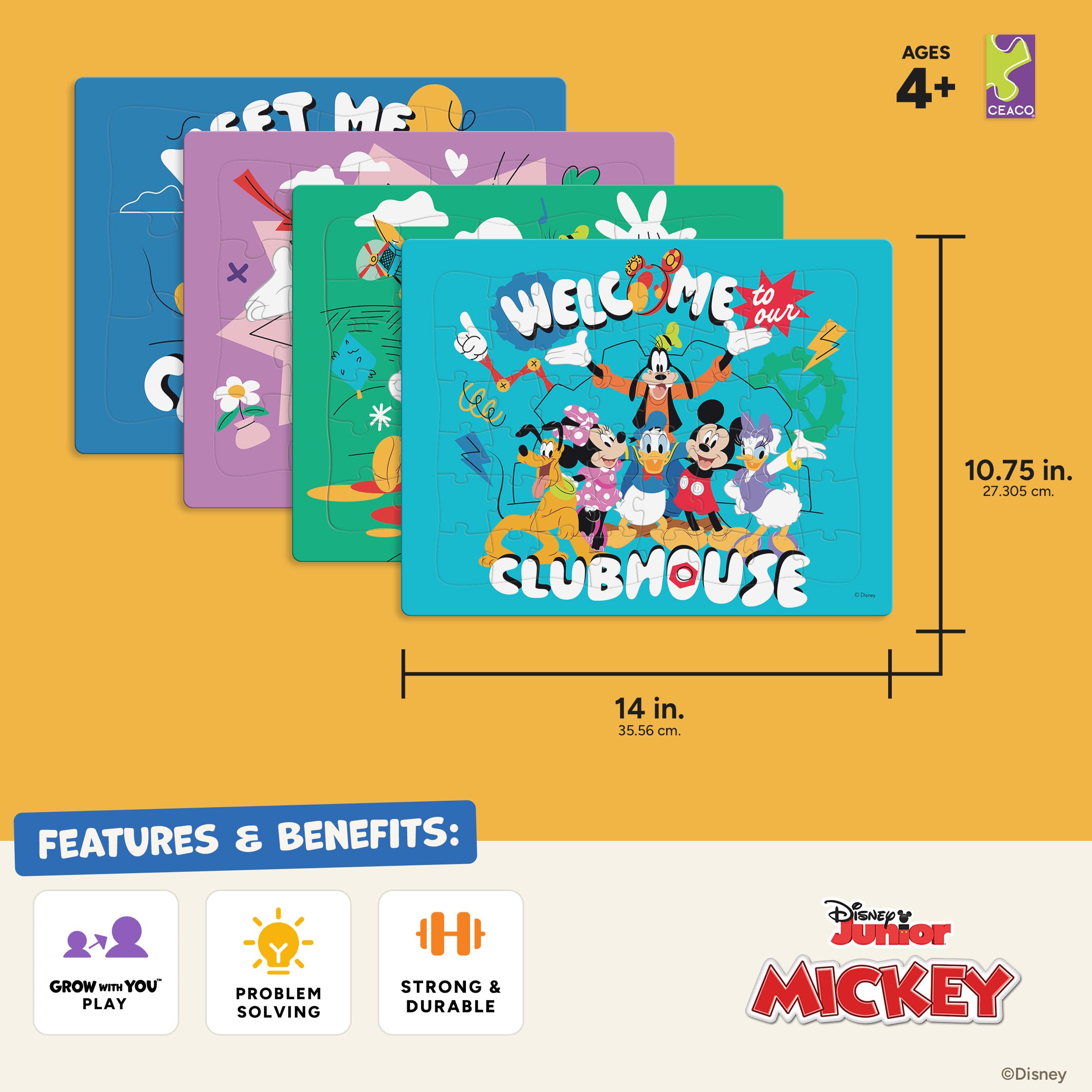 Disney Junior Mickey and Friends - CEACO Tray Puzzles 4 Pack - Made for Kids Ages 4+ - Image 5