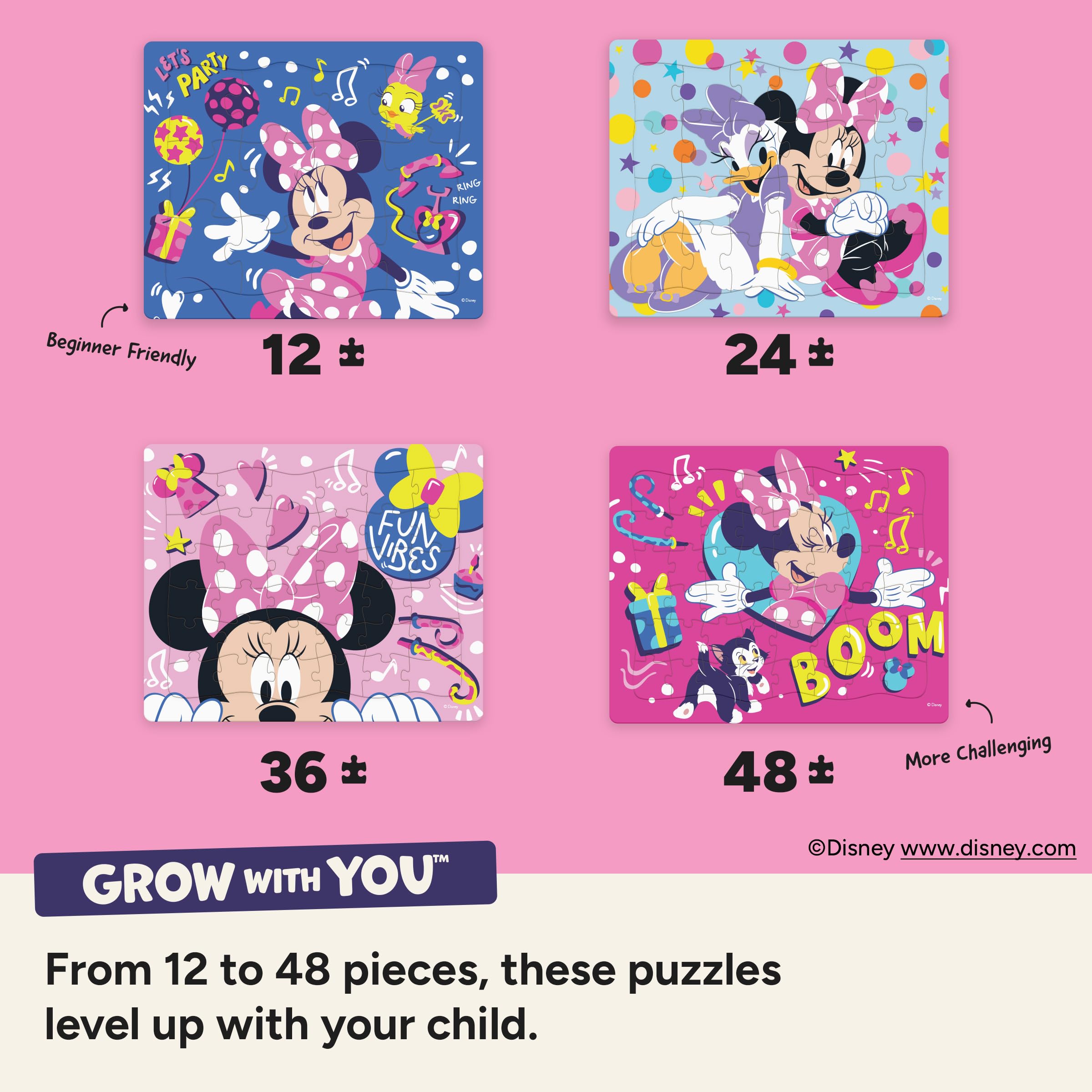 Disney Minnie Mouse - CEACO Tray Puzzles 4 Pack - Made for Kids Ages 4+ - Image 4