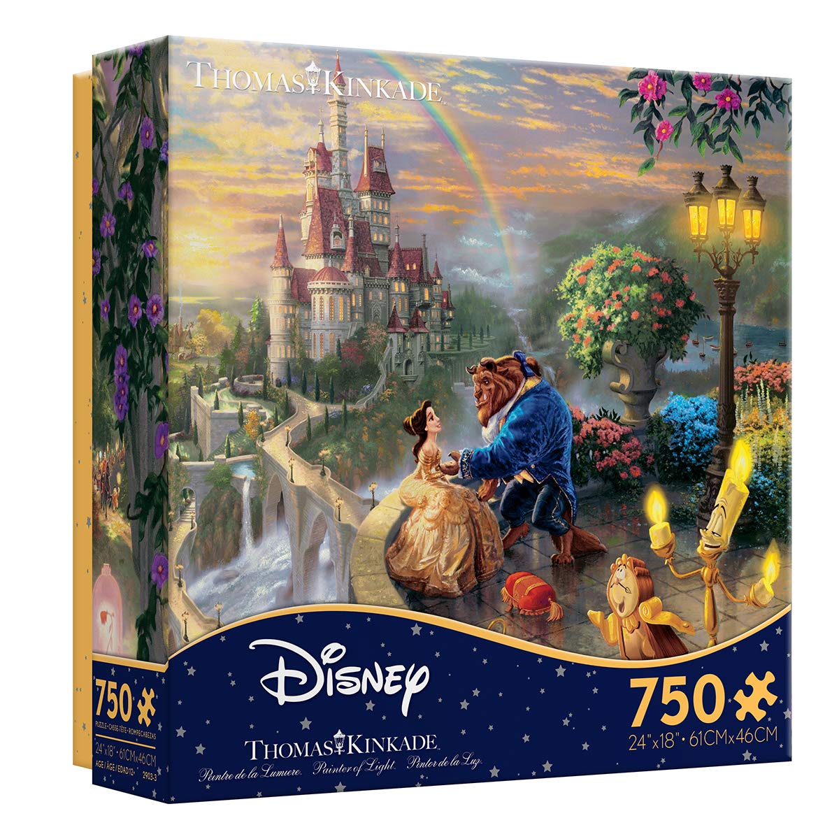 Thomas Kinkade The Disney Dreams Collection: Beauty and The Beast Falling in Love Puzzle, 750 Pieces, 24" X 18" - Image 3