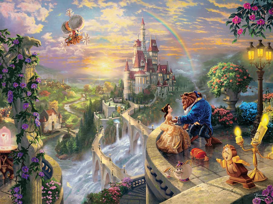 Thomas Kinkade The Disney Dreams Collection: Beauty and The Beast Falling in Love Puzzle, 750 Pieces, 24" X 18" - Image 4